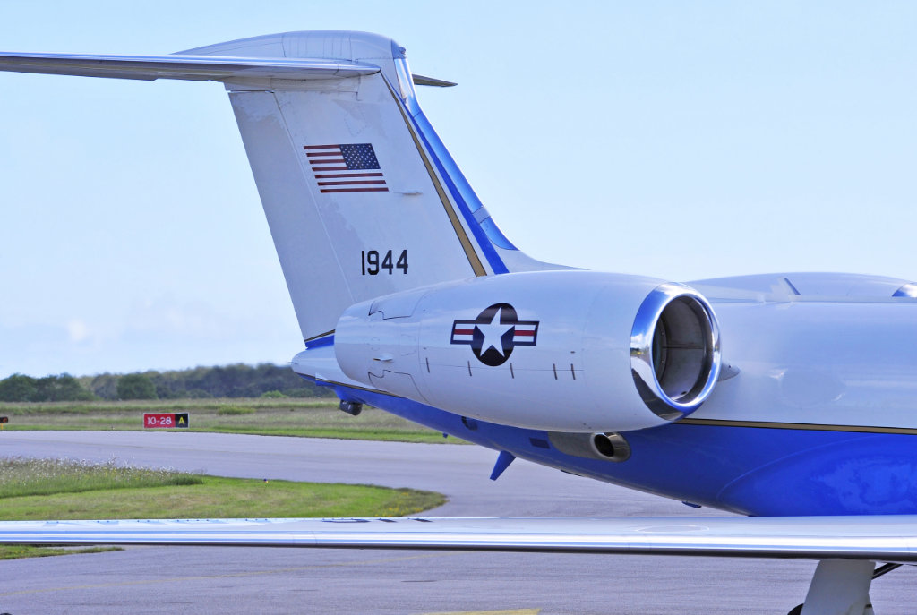 Gulfstream G550, United States of America, Tail Number 1944, at Cherbourg, France, on June 5, 2014 Gulfstream G550, United States of America, Tail Number 1944, at Cherbourg, France, on June 5, 2014